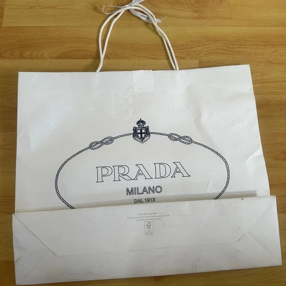 Prada Paper Shopping Bag - white extra large, 22